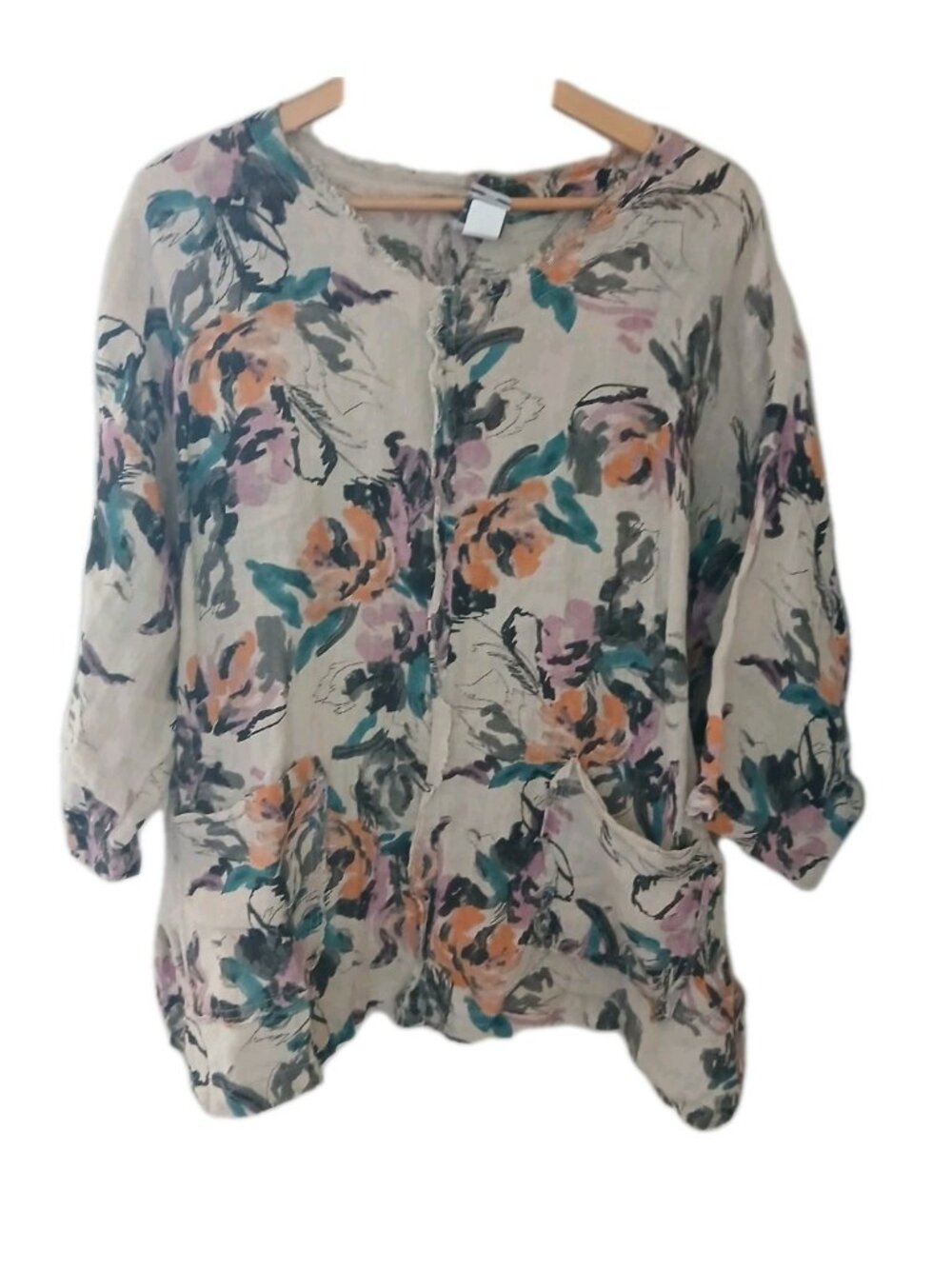 Match Point 100% Linen Blouse
